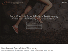 Tablet Screenshot of footandanklespecialistsofnj.com